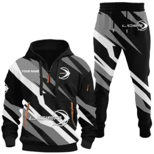 Ligier Automotive Racing Half Zip Hoodie x Long Pants Set All-over Print, Custom Name HIHI170525Y26QZ3HLIA
