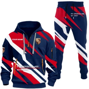 Porsche Motorsport Racing Half Zip Hoodie x Long Pants Set All-over Print, Custom Name HIHI170525Y26QZ3HPOM