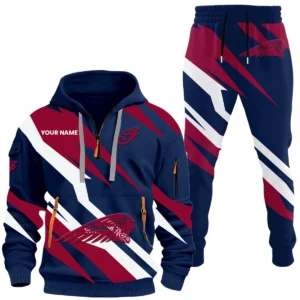 Indian Motorcycle Half Zip Hoodie x Long Pants Set All-over Print, Custom Name HIHI190525Y26QZ3HINM