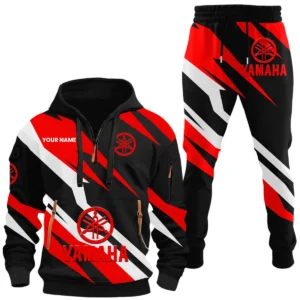Yamaha Motor Half Zip Hoodie x Long Pants Set All-over Print, Custom Name HIHI190525Y26QZ3HYAM