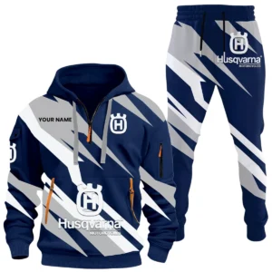 Husqvarna Motorcycles Half Zip Hoodie x Long Pants Set All-over Print, Custom Name HIHI200525Y26QZ3HHUM