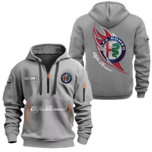 Alfa Romeo Half Zip Hoodie, Sport Hooded Multi-Pocket, Custom Name TN260525Y25QZ2HCT1ALR