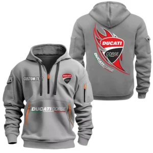 Ducati Corse Half Zip Hoodie, Sport Hooded Multi-Pocket, Custom Name TN270525Y25QZ2HCT1DMH