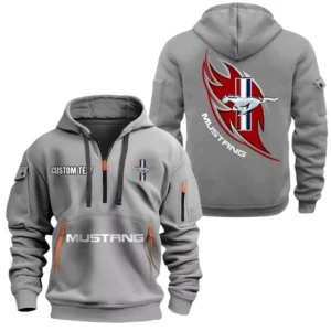 Mustang Half Zip Hoodie, Sport Hooded Multi-Pocket, Custom Name TN270525Y25QZ2HCT1MUS