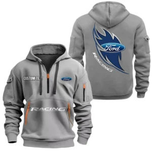 Ford Racing Half Zip Hoodie, Sport Hooded Multi-Pocket, Custom Name TN270525Y25QZ2HCT2FOP