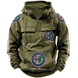 Alfa Romeo Quarter Zip Hoodie Sports Hoodie Multi-Pockets Custom Name TN240525Y41HJRCT1ALR