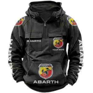 Abarth Quarter Zip Hoodie, Sports Hoodie Multi-Pockets, Custom Name TN240525Y41HJRCT1ABA