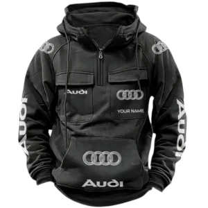 Audi Quarter Zip Hoodie, Sports Hoodie Multi-Pockets, Custom Name TN240525Y41HJRCT1AUD