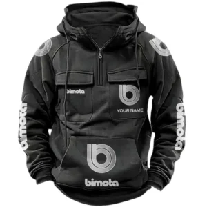 Bimota Quarter Zip Hoodie, Sports Hoodie Multi-Pockets, Custom Name TN240525Y41HJRCT1BIM