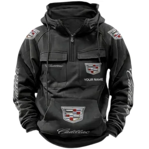Cadillac Quarter Zip Hoodie, Sports Hoodie Multi-Pockets, Custom Name TN240525Y41HJRCT1CAD