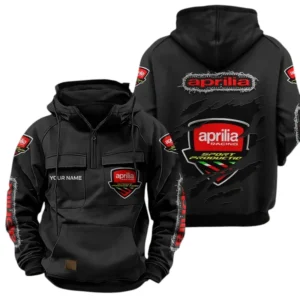 Aprilia Quarter Zip Hoodie, Sports Hoodie Multi-Pockets, Custom Name TN240525Y41HJRCT3APR