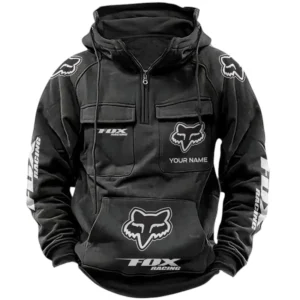 Fox Racing Quarter Zip Hoodie Sports Hoodie Multi-Pockets Custom Name TN250525Y41HJRCT1FRA