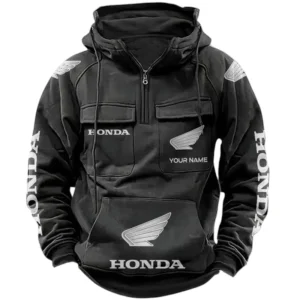 Honda Motor Quarter Zip Hoodie Sports Hoodie Multi-Pockets Custom Name TN250525Y41HJRCT1HOM