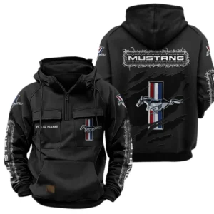 Mustang Quarter Zip Hoodie Sports Hoodie Multi-Pockets Custom Name TN250525Y41HJRCT3MUS