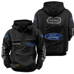 Ford Quarter Zip Hoodie Sports Hoodie Multi-Pockets Custom Name TN250525Y41HJRCT5FOR