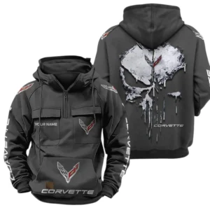Corvette Quarter Zip Hoodie Sports Hoodie Multi-Pockets Custom Name TN240525Y41HJRCT1COR