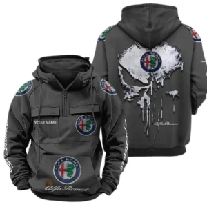 Alfa Romeo Quarter Zip Hoodie, Sports Hoodie Multi-Pockets, Custom Name TN240525Y41HJRCT2ALR