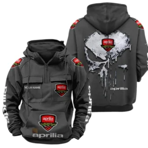 Aprilia Quarter Zip Hoodie, Sports Hoodie Multi-Pockets, Custom Name TN240525Y41HJRCT2APR