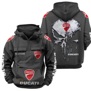Ducati Quarter Zip Hoodie Sports Hoodie Multi-Pockets Custom Name TN250525Y41HJRCT2DMH