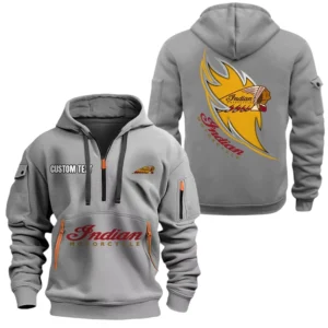 Indian Half Zip Hoodie, Sport Hooded Multi-Pocket, Custom Name TN040625Y25QZ2HCT1INM