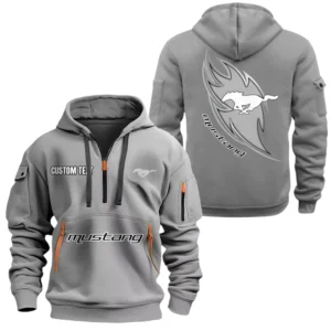Mustang Half Zip Hoodie Sports Hooded Multi-Pocket, Custom Name TN040625Y25QZ2HCT2MUS