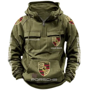 Porsche Quarter Zip Hoodie Sports Hoodie Multi-Pockets Custom Tex TN020625Y41HJRCT1POR