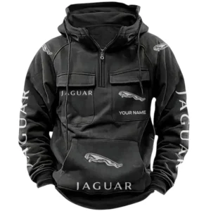 Jaguar Quarter Zip Hoodie Sports Hoodie Multi-Pockets Custom Name TN020625Y41HJRCT1JAG