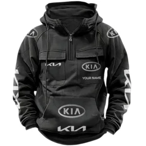 KIA Quarter Zip Hoodie Sports Hoodie Multi-Pockets Custom Name TN020625Y41HJRCT1KIA