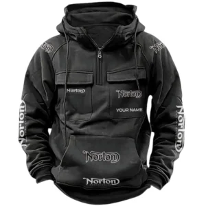 Norton Motorcycle Quarter Zip Hoodie Sports Hoodie Multi-Pockets Custom Name TN020625Y41HJRCT1NOM