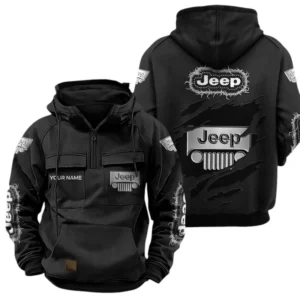 Jeep Quarter Zip Hoodie Sports Hoodie Multi-Pockets Custom Name TN020625Y41HJRCT2JEE