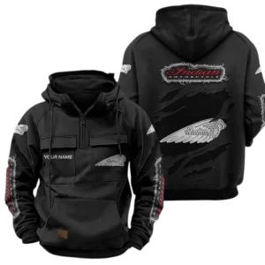 Indian Motorcycle Quarter Zip Hoodie Sports Hoodie Multi-Pockets Custom Name TN020625Y41HJRCT3INM