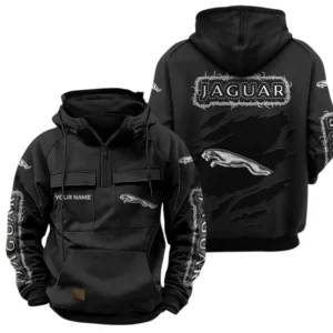 Jaguar Quarter Zip Hoodie Sports Hoodie Multi-Pockets Custom Name TN020625Y41HJRCT3JAG