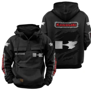 Kawasaki Quarter Zip Hoodie Sports Hoodie Multi-Pockets Custom Name TN020625Y41HJRCT3KAM