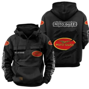 Moto Guzzi Quarter Zip Hoodie Sports Hoodie Multi-Pockets Custom Name TN020625Y41HJRCT3MOG