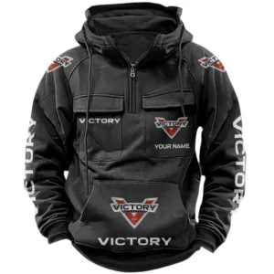 Victory Motorcycles Quarter Zip Hoodie Sports Hoodie Multi-Pockets Custom Name TN040625Y41HJRCT1VIM