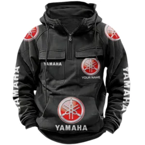 Yamaha Motor Quarter Zip Hoodie Sports Hoodie Multi-Pockets Custom Name TN040625Y41HJRCT1YAM