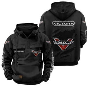 Victory Motorcycles Quarter Zip Hoodie Sports Hoodie Multi-Pockets Custom Name TN040625Y41HJRCT3VIM