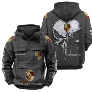 Porsche Quarter Zip Hoodie Sports Hoodie Multi-Pockets Custom Name TN020625Y41HJRCT2POR
