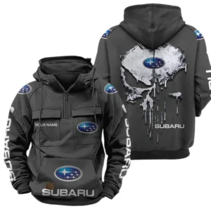 Subaru Quarter Zip Hoodie Sports Hoodie Multi-Pockets Custom Name TN040625Y41HJRCT2SUB
