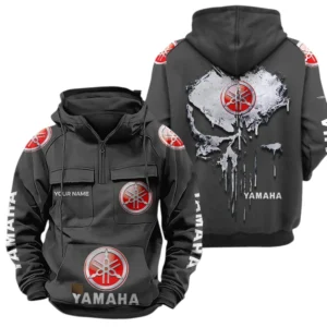 Yamaha Motor Quarter Zip Hoodie Sports Hoodie Multi-Pockets Custom Name TN040625Y41HJRCT2YAM