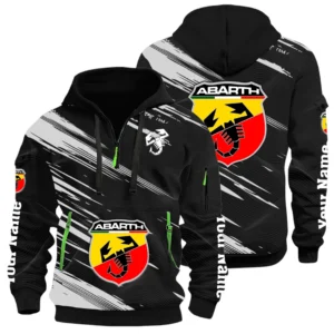 Abarth Half Zip Hoodie All Over Prints Multi-Pockets Custom Name
