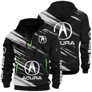 Acura Half Zip Hoodie All Over Prints Multi-Pockets Custom Name