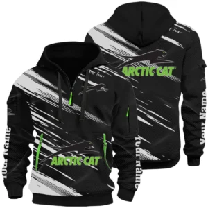 Arctic Cat Half Zip Hoodie All Over Prints Multi-Pockets Custom Name