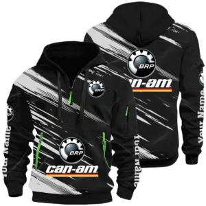 Can Am BRP Half Zip Hoodie All Over Prints, Multi-Pockets Custom Name