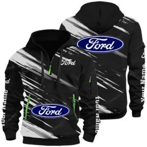 Ford Half Zip Hoodie All Over Prints Multi-Pockets Custom Name