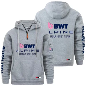 Alpine F1 Team Racing Quarter Zip Pullover Hoodie Custom Name