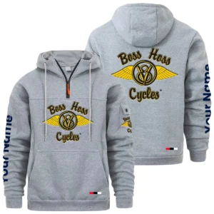Boss Hoss Cycles Quarter Zip Pullover Hoodie Custom Name