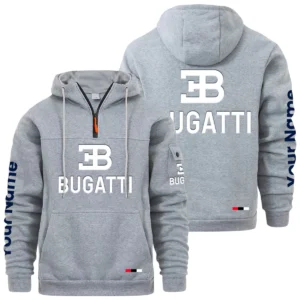 Bugatti Quarter Zip Pullover Hoodie Custom Name