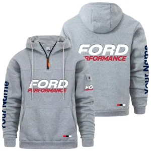 Ford Performance Racing Quarter Zip Pullover Hoodie Custom Name