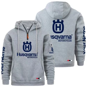 Husqvarna Motorcycles Quarter Zip Pullover Hoodie Custom Name